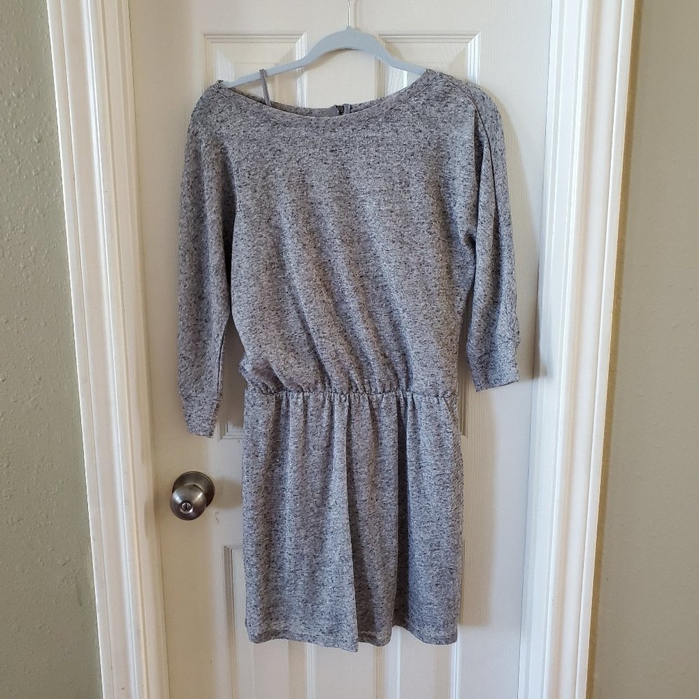 NWOT Light Grey Mini Dress Reitmans 3/4 Sleeves